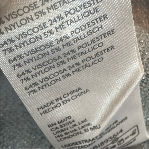 Anthropologie Beatriz Mock Neck Sweater Lurex Edition Blue SilverGray Size M - Picture 10 of 13